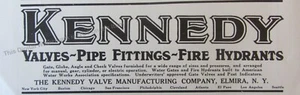 1928 Ad Kennedy Valve Mfg Co Elmira NY Fire Hydrants Valves Pipe Fittings City - Picture 1 of 1