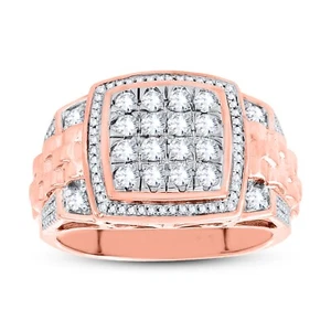 2,00 Karat runder G/VS im Labor angebauter Diamant 10K massiver Gelbgold Herren Ehering - Bild 1 von 7