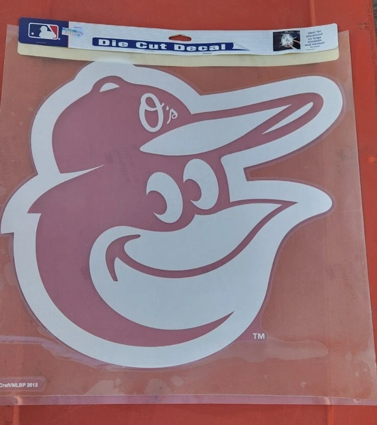MLB Baltimore Orioles Perforated Vinyl Decal, 18" x 18" white Baseball Decal New - Image 1 of 1