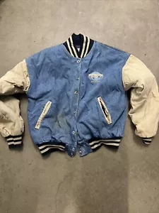 Rare Vintage Universal Studios Varsity Jeans Bomber Jacket Size M Made in USA - Picture 1 of 6