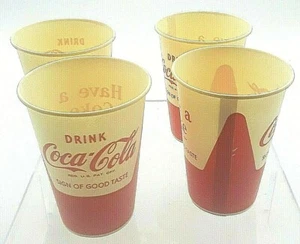 Lot Vintage Lily Coca Cola Coke Vending Machine Wax Paper Cups Sign Good Taste - Picture 1 of 4