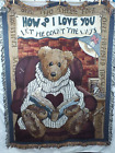 Boyds Bears Throw Afghan Tapestry How Do I Love You Multicolor 48" x 62"