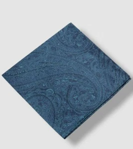 $35 Ryan Seacrest Men's Blue Paisley Printed Silk Pocket Square Handkerchief - Picture 1 of 1