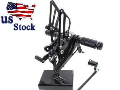 CNC Adjustable Rearsets Footpeg For Honda CBR954RR CBR929RR 2000-2002 2003 Black - Image 1 of 4