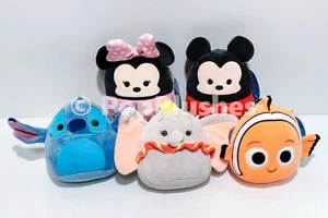 Set of 5 Disney Squishmallows 5" Stitch Dumbo Nemo Mickey Minnie Kelly Toy Plush - Picture 1 of 7