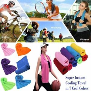 Instant Cooling Towel ICE Cold Golf Cycling Jogging Gym Sports Outdoor Towel UK.