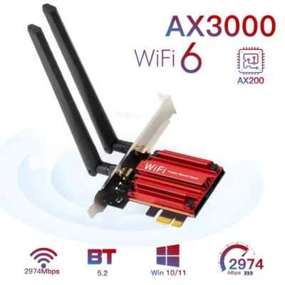 3000Mbps WiFi Card WiFi 6 AX200 802.11ax Dual Band 2.4G/5Ghz For Bluetooth - Image 1 of 4