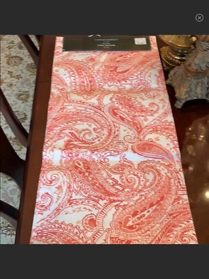 Autumn Cynthia Rowley FIVE ITEMS Runner AND 4 Placemats Coral  Paisley 15”x90” - Image 1 of 4