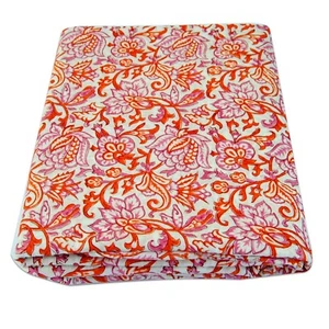 Indian Hand Block Printed Cotton Sewing Voile Dressmaking Fabric Running 5 Yard - Picture 1 of 5