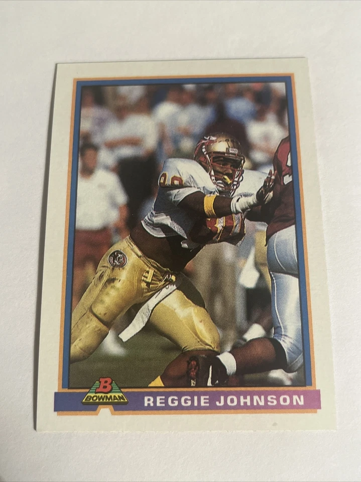 1991 Bowman Reggie Johnson Rookie RC #123 Florida State Denver Broncos  - Image 1 of 1