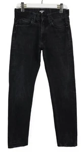 Jeans Carhartt Wip Uomo W29/L32 100% Cotone Organico Con Zip Neri - Foto 1 di 9