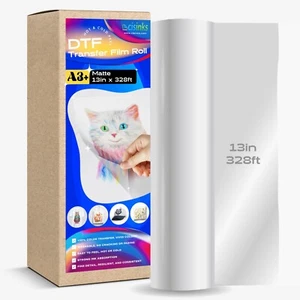 Rollo de película DTF peeling caliente/frío (33 cm x 100 m) papel de transferencia de calor PET sublimación - Imagen 1 de 8