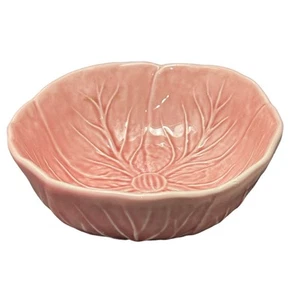 De Colección Bordallo Pinheiro Portugal Rosa Mayólica Hoja de Col Lateral Pequeño Cuenco 4.5" D - Imagen 1 de 6