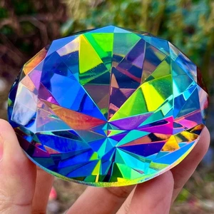 156G Natural Titanium Rainbow Quartz Diamond Crystal Healing - Picture 1 of 23