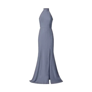Amsale Cora Halter Neck High-Low Dress Slate Size 14 NWOT $300 Slate - Picture 1 of 6