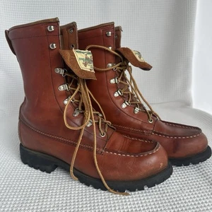 Vintage Red Wing Irish Setter Sport Tall Boots Lace Up Leather Vibram Size 8A - Picture 1 of 18
