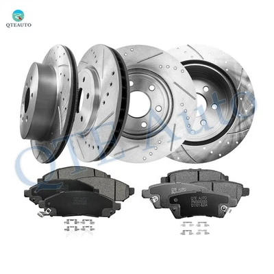 12 F 296mm-R 308mm Drilled Brake Rotors-Brake Pad To 2005-2012 Nissan Pathfinder - Image 1 of 4