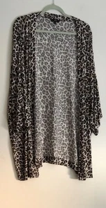 NEXT UKXL Women’s Animal Print Black, Brown & White Open Cardigan ShrugPre-Owned - Picture 1 of 8