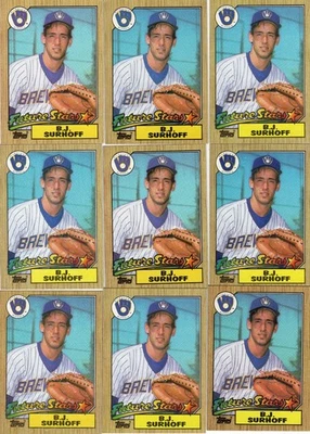 B. J. SURHOFF  (9X) 1987 Topps # 216 FUTURE STARS/ROOKIE CARDS-Milwaukee Brewers - Image 1 of 2