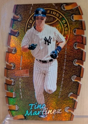 1998 Stadium Club TRIUMVIRATE LUMINESCENT #T11B Tino Martinez Yankees REFRACTOR - Image 1 of 2