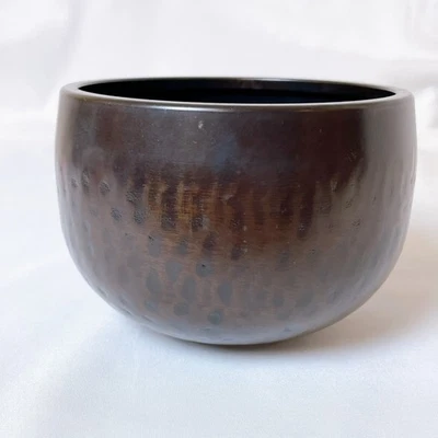Japanese Orin Bell Singing Bowl Dark Bronze Hammered Buddhist Altar Gong 11.5cm - Image 1 of 4