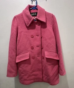 Abrigo Vintage Marvin Rosa Mezcla Lana Para Mujer’s M Mod Doble Pecho Forrado EE. UU. - Imagen 1 de 5