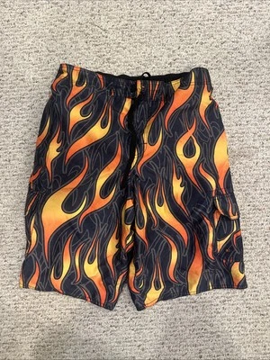Bermuda de natação Hang Ten masculina estampa de chama tamanho XL - Imagem 1 de 3