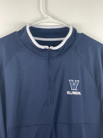 Villanova Wildcats Colosseum Blue White Team Logo 1/4 Zip Pullover Men's XL Cover