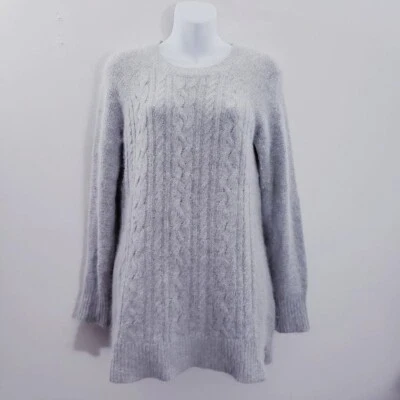 Fenn Wright Mason Angora Cozy Cable Knit Gray Sweater Size Med - Image 1 of 4