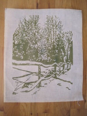 Giant Cross Stitch Pre Printed Landscape Trees Forest 27" x 23" New - Image 1 of 4