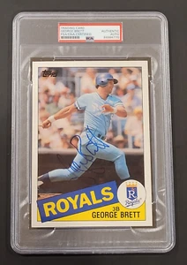 Rare 1985 GEORGE BRETT Signed Oversized Topps Baseball Card-ROYALS-PSA - Picture 1 of 6