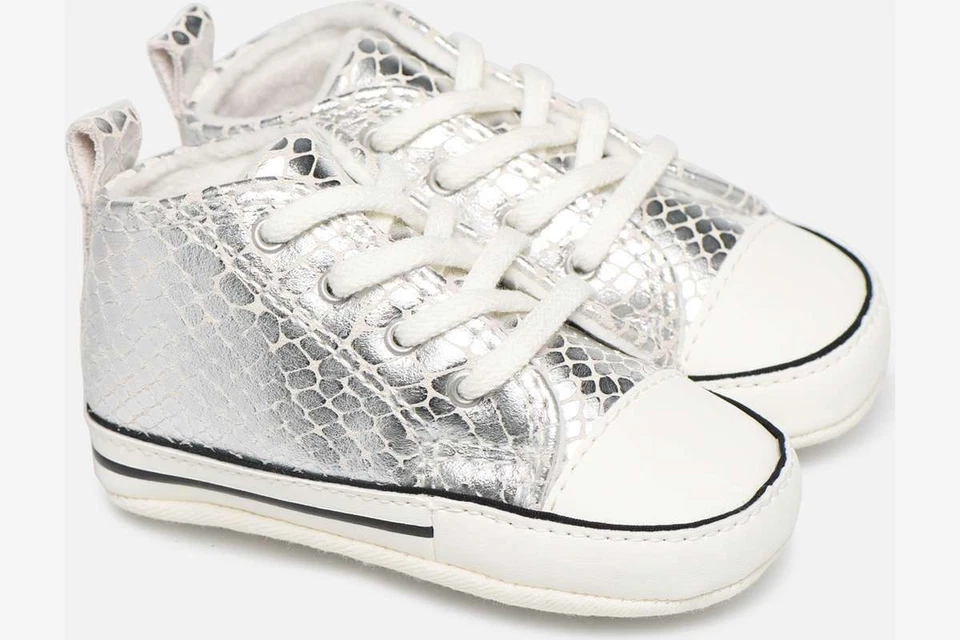 Scarpe sportive culla bimba Converse First Star 866505C Argento metallico - Immagine 1 di 3