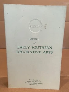 1987 MESDA Journal Old Salem, North Carolina, Museum of Southern Decorative Arts - Bild 1 von 3