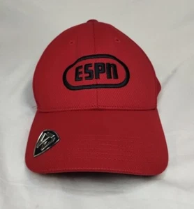 ESPN Hat Embroidered Red fitted baseball cap Top Of The World sports network - Picture 1 of 5