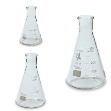 Karter Scientific Erlenmeyer Flask Borosilica​te Glass Set of 3 - 50 150 250 ml