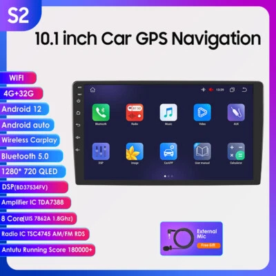 Subwoofer Android 12 Apple Carplay GPS Car Stereo AM Radio MP5 With Microphone - Image 1 of 4