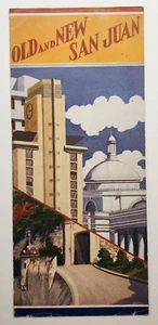 VINTAGE TOURISMUS PROSPEKT / ALT UND NEU SAN JUAN / PUERTO RICO 40er Jahre #3 - Bild 1 von 3