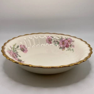 American Limoges Wild Rose 22K Gold Trim 8" Soup Coupe Bowl - Picture 1 of 5