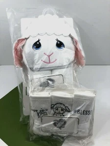 Precious Moments Baby Infant BLESSED Lamb Hooded Bath Towel Washcloth Set NEW - Picture 1 of 7