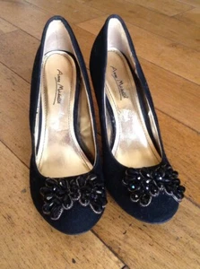Ladies Black Vintage Style Party Shoes Size 5 / 38 By Anne Michelle - Picture 1 of 4