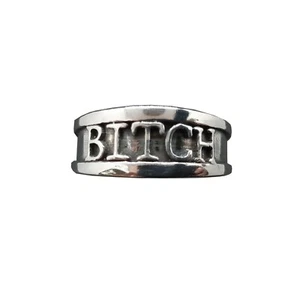 Handmade Sterling Silver Ring Band BITCH Genuine Solid Stamped 925 Empress - Picture 1 of 11