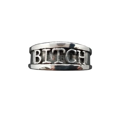 Handmade Sterling Silver Ring Band BITCH Genuine Solid Stamped 925 Empress - Image 1 of 4