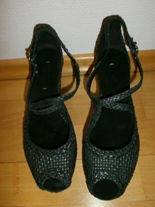 Silberne Peeptoe Keil Sandaletten von Kohe, Gr. 36/ 37, wie neu - Bild 1 von 4