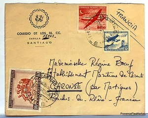 Lettre de SANTIAGO DE CHILI PAR AVION AV61 - Picture 1 of 4