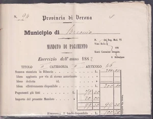 Italia Regno 1882 Umberto I 5c. verde in uso fiscale +marca da bollo (Cod.7486) - Bild 1 von 2