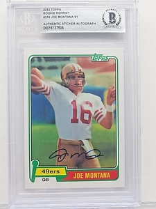 Joe Montana Autograph / Signed 2012 Topps Rookie Reprints #216 Beckett - Picture 1 of 13