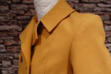Topshop Ladies Mustard Double Breasted Coat, Featured Buttons, Lined Size UK 10