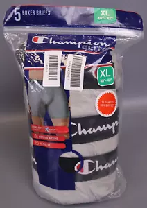 Paquete de 5 calzoncillos boxer Champion Elite para hombre cómodos todo el día doble secado XL gris - Imagen 1 de 4