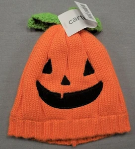 New Carter's 0-3 Month Baby Girl/Boy Orange Knit Pumpkin Infant Skull Cap Hat - Picture 1 of 1