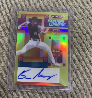 2022 Leaf Vivid Painting Corners Yellow Autograph #PC-OM1 OWEN MURPHY /50 BRAVES - Image 1 of 4